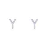 Initial Y Stud Earrings