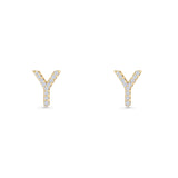 Initial Y Stud Earrings
