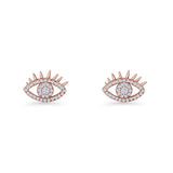 Cluster CZ Eye Stud Earrings