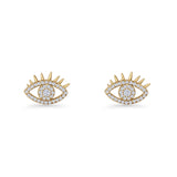 Cluster CZ Eye Stud Earrings