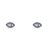 Round CZ Evil Eye Earrings