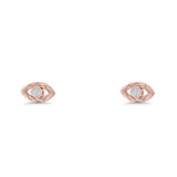 Round CZ Evil Eye Earrings