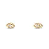 Round CZ Evil Eye Earrings
