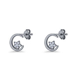 Cat Moon Stud Earring