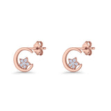 Cat Moon Stud Earring