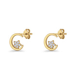 Cat Moon Stud Earring