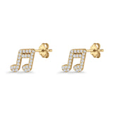 Musical Note Stud Earrings