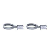 Emerald Cut Hoop Earring