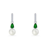 Drop Dangle CZ Stud Earrings