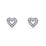 Open Heart CZ Stud Earring