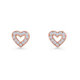 Open Heart CZ Stud Earring