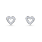 Open Heart CZ Stud Earring