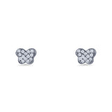 Butterfly Stud Earring 5mm Cluster Cubic Zirconia 925 Sterling Silver