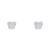 Butterfly Stud Earring 5mm Cluster Cubic Zirconia 925 Sterling Silver
