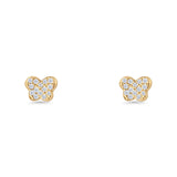 Butterfly Stud Earring 5mm Cluster Cubic Zirconia 925 Sterling Silver