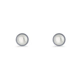 Freshwater Pearl 4.5mm Solitaire Small Stud Earrings 925 Sterling Silver