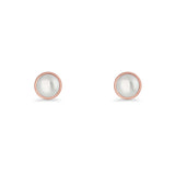 Freshwater Pearl 4.5mm Solitaire Small Stud Earrings 925 Sterling Silver