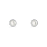 Freshwater Pearl 4.5mm Solitaire Small Stud Earrings 925 Sterling Silver