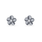 Flower Stud Earrings Cubic Zirconia 7.9mm 925 Sterling Silver