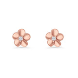 Flower Stud Earrings Cubic Zirconia 7.9mm 925 Sterling Silver