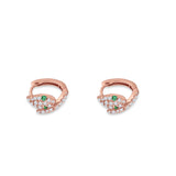Minimalist 5.6mm Snake Huggie Hoop Earring Cubic Zirconia 925 Sterling Silver