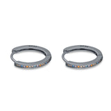 Round 20mm Multicolor Cubic Zirconia Huggie Hoop Earrings 925 Sterling Silver