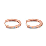 Round 20mm Multicolor Cubic Zirconia Huggie Hoop Earrings 925 Sterling Silver