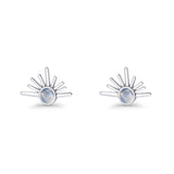 Round 7.5mm Sunset Stud Earring Lab Created Opal 925 Sterling Silver