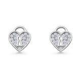 Heart Lock Stud Earrings