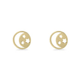 Moon & Star Stud Earrings