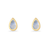 Pear Teardrop 9.3mm Solitaire Created Opal Earring 925 Sterling Silver