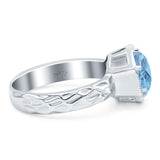 Art Deco Round Natural Stone Solitaire Ring