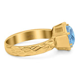Art Deco Round Natural Stone Solitaire Ring