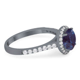 Art Deco Round Natural Stone Ring