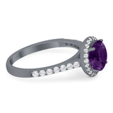 Art Deco Round Natural Stone Ring