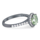 Art Deco Round Natural Stone Ring