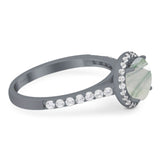 Art Deco Round Natural Stone Ring