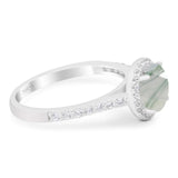 Art Deco Round Natural Stone Ring