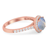 Art Deco Round Natural Stone Ring