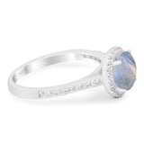 Art Deco Round Natural Stone Ring