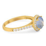 Art Deco Round Natural Stone Ring