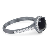 Art Deco Round Natural Stone Ring