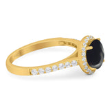 Art Deco Round Natural Stone Ring