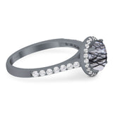 Art Deco Round Natural Stone Ring