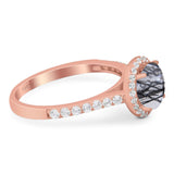 Art Deco Round Natural Stone Ring