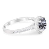 Art Deco Round Natural Stone Ring