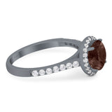 Art Deco Round Natural Stone Ring