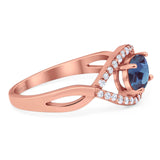 Infinity Oval Natural Stone Evil Eye Halo Ring