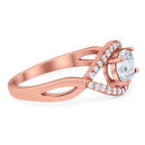 Infinity Oval Natural Stone Evil Eye Halo Ring