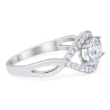 Infinity Oval Natural Stone Evil Eye Halo Ring